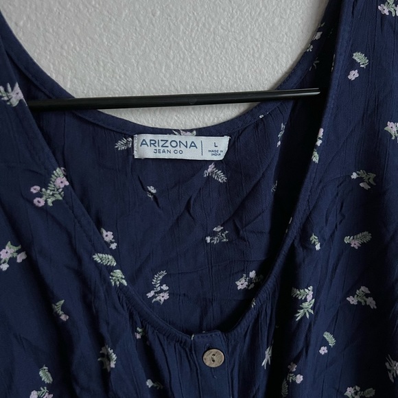 Arizona Jean Co. Large Navy Floral Midi Dress with Open Middle/ Stomach - Picture 3 of 7